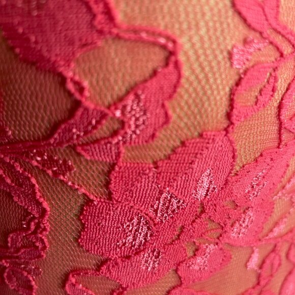 Pink Floral Lace Hi-Low Dress - Picture 8 of 12